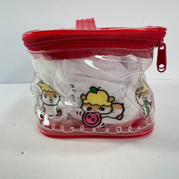 Corocorokuririn 1998 Sanrio Clear & Red Vinyl Plastic Zipper Square Bag - Picture 9 of 14